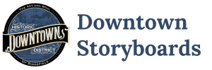 Historic Downtown District logo with text 'Downtown Storyboards'