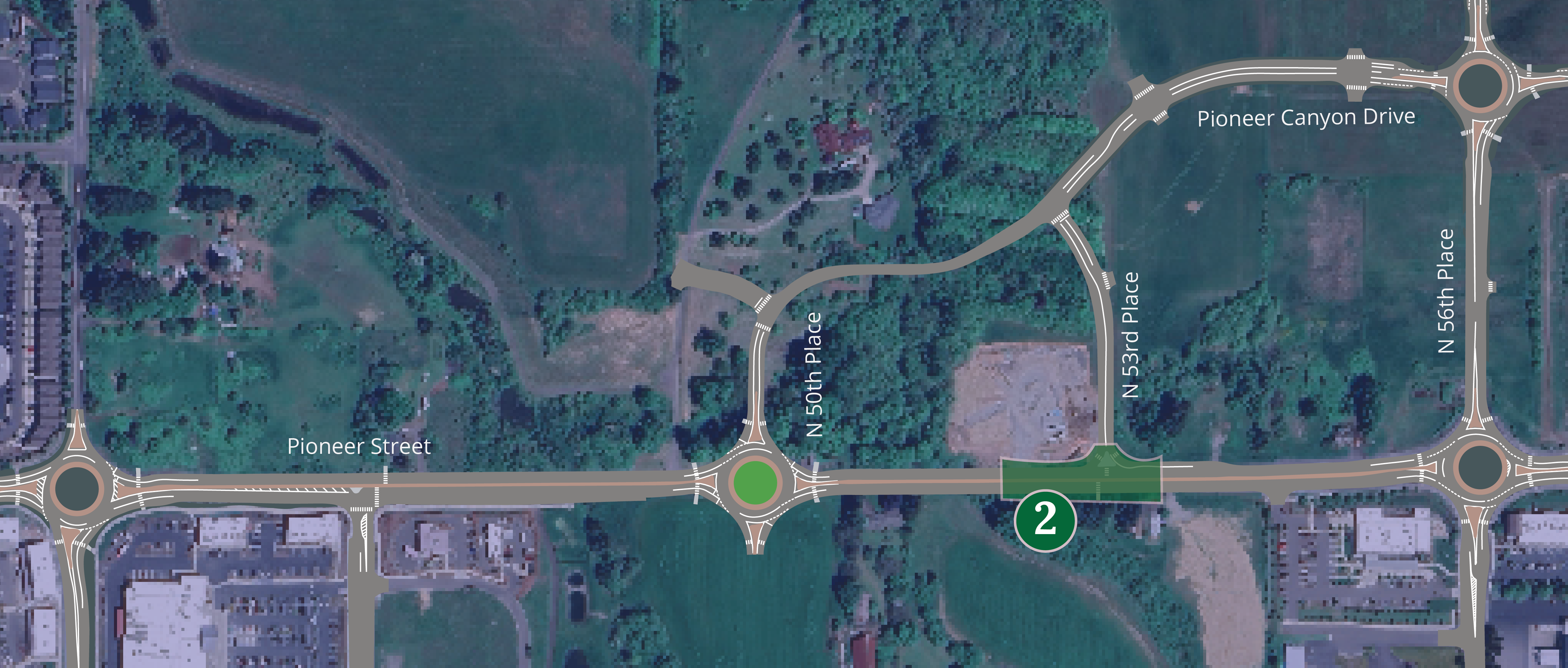 Map of the project area with color overlay for Phase 2 of the project.