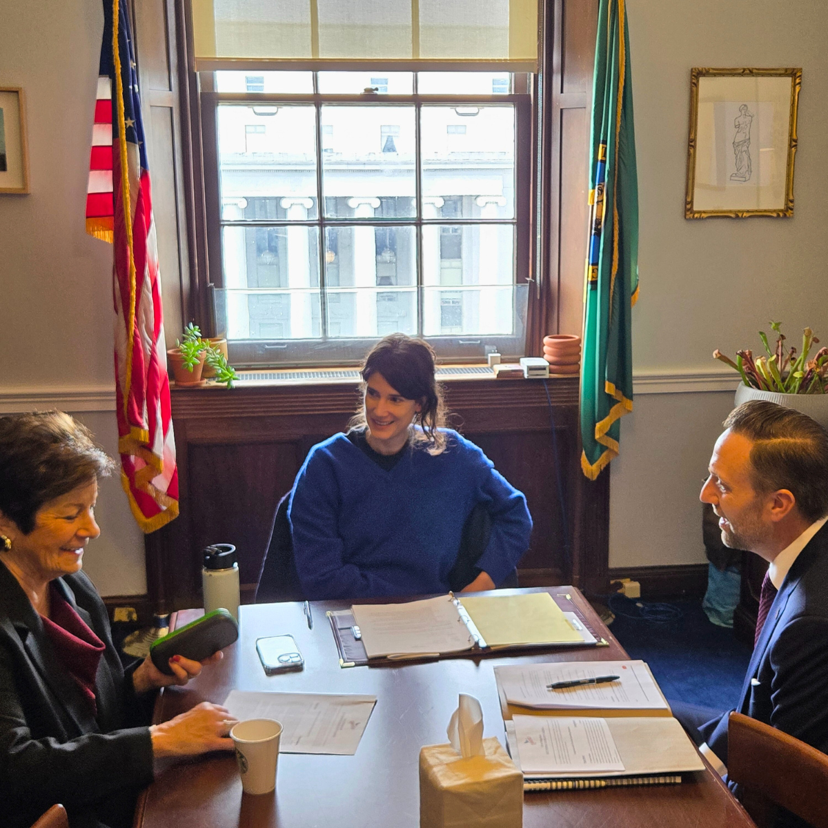 Mayor Pro Tem Chipman and Mayor Cole sit and talk with Rep. Gluesenkamp Perez.
